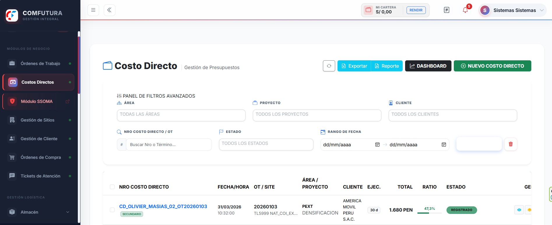 Presentación Costo Directo