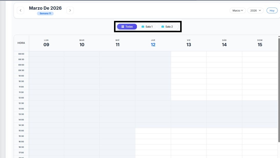 Calendario y filtros
