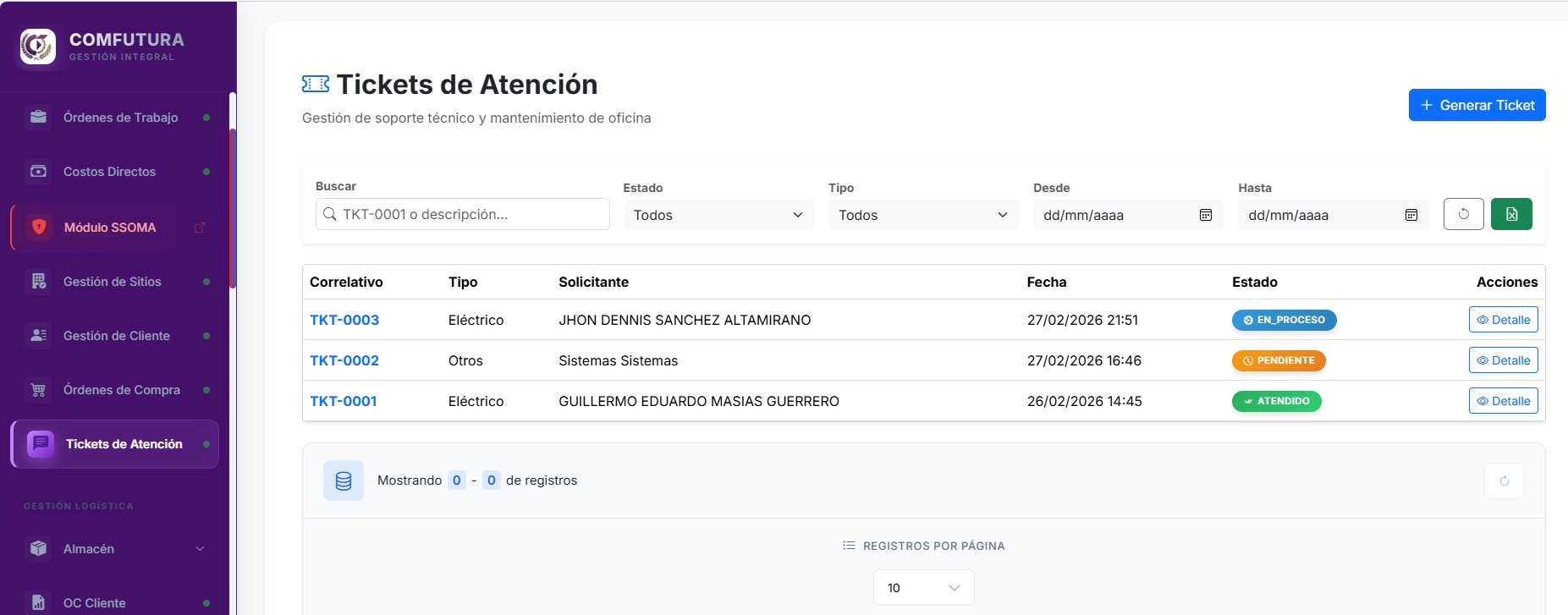 Presentación Sistema de Tickets