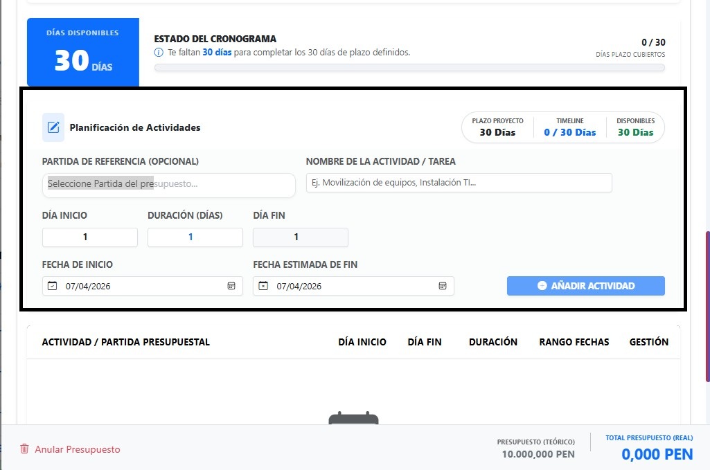 Finalización del registro