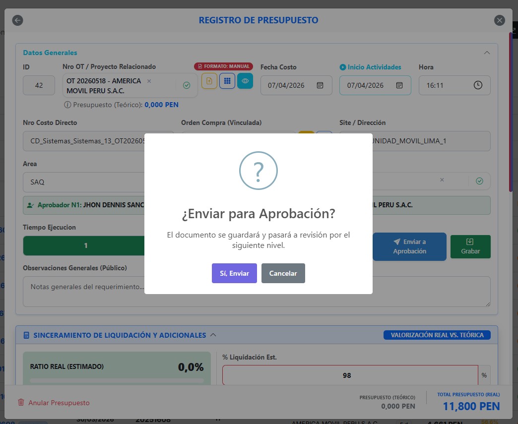 Finalización del registro