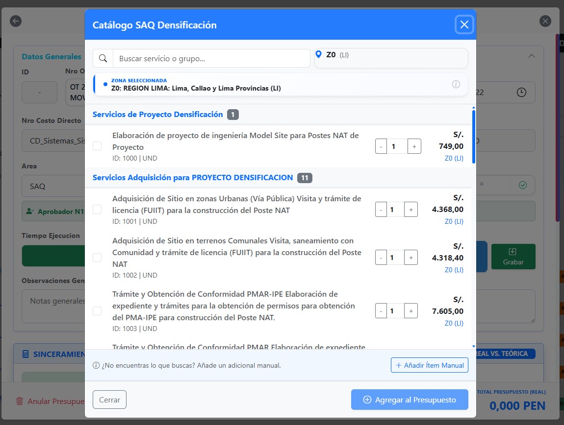 Reportes de costos