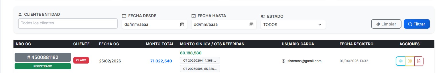 Confirmación de registro