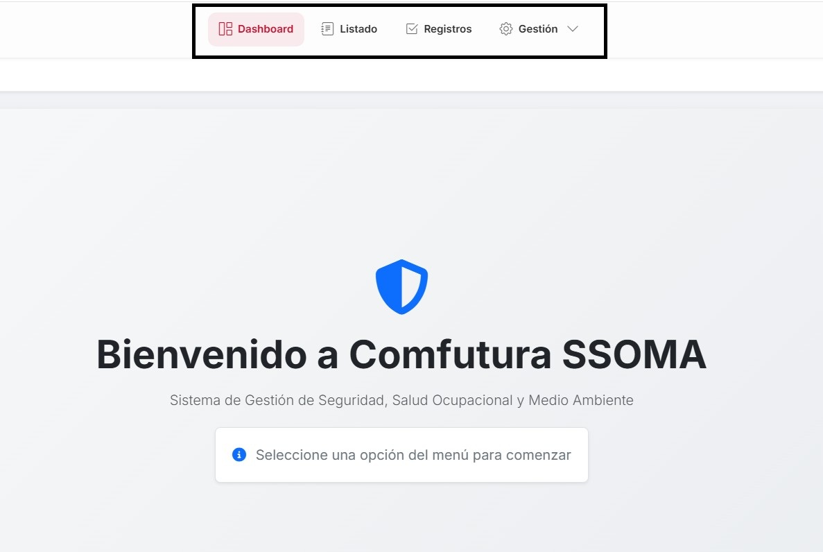 Interfaz de acceso y navegación