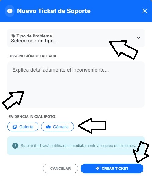 Crear ticket